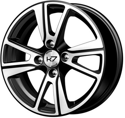 Авто диск Carwel Бросно 4x100 R14 литой черный с полировкой et38 d67,1
