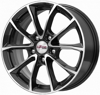 Авто диск Ifree Джет Блэк Джек 5x112 R16 литой черный с полировкой et40 d66,6