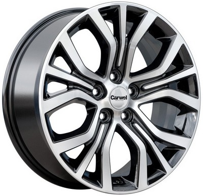 Авто диск Carwel Лум 5x120 R16 литой черный с полировкой et51 d65,1