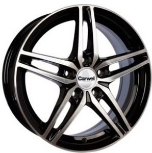 Авто диск Carwel Хумми 5x108 R16 литой черный с полировкой et40 d65,1