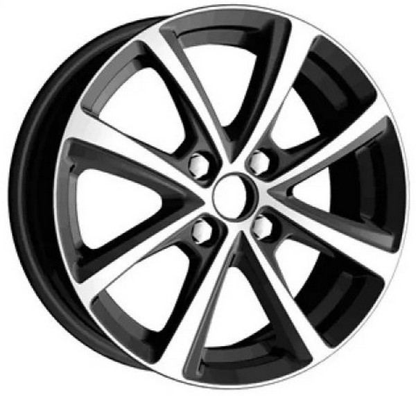 Авто диск Carwel Акуш 4x100 R15 литой черный с полировкой et50 d60,1