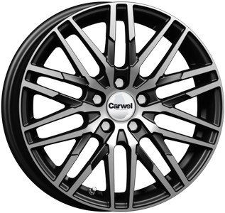 Авто диск Carwel Кобра 4x100 R16 литой черный с полировкой et45 d67,1