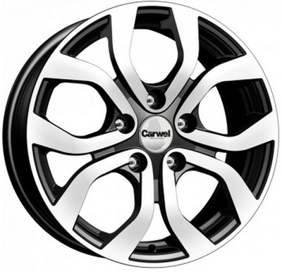 Авто диск Carwel Буссе 5x114,3 R16 литой черный с полировкой et50 d66,1