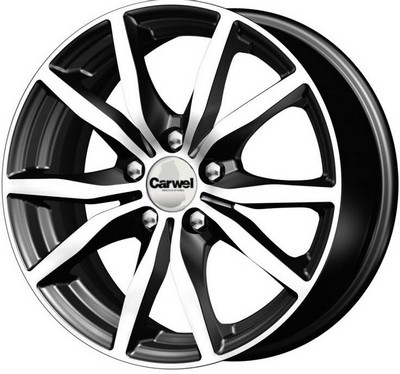 Авто диск Carwel Бекан 5x110 R15 литой черный с полировкой et35 d65,1
