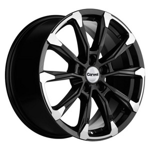 Авто диск Carwel Ишим 5x114,3 R18 литой черный с полировкой et50 d54,1
