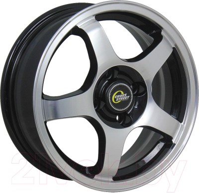 Авто диск Cross Street Cr-14 4x100 R15 литой черный с полировкой et40 d60,1