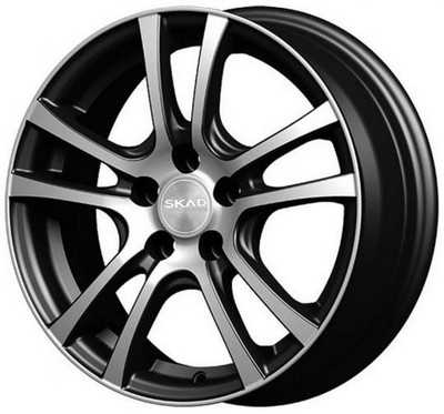 Авто диск Skad Дели Алмаз 5x100 R15 литой черный с полировкой et38 d57,1