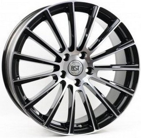 Авто диск Rst R049 5x112 R19 литой черный с полировкой et43 d66,6
