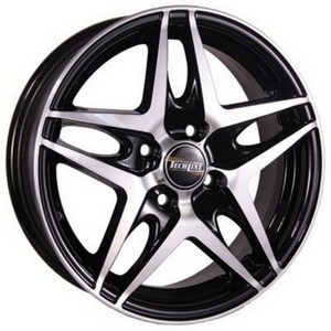 Авто диск Tech Line 530 4x100 R15 литой черный с полировкой et45 d67,1